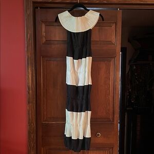 Issey Miyake Black and Cream Maxi Dress